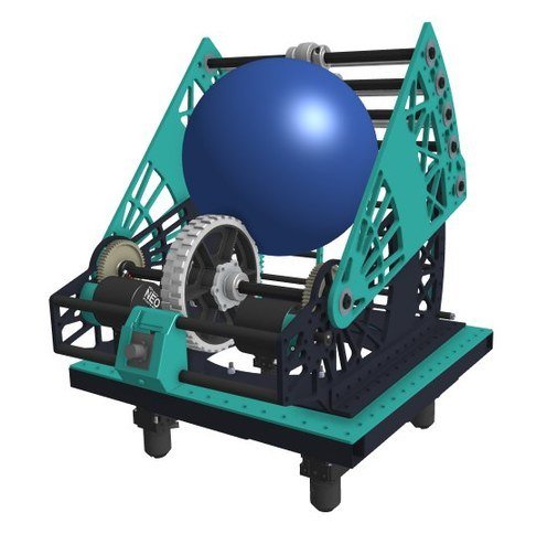 Lançador com Base Giratória (Turret) para Robô de Competição FRC